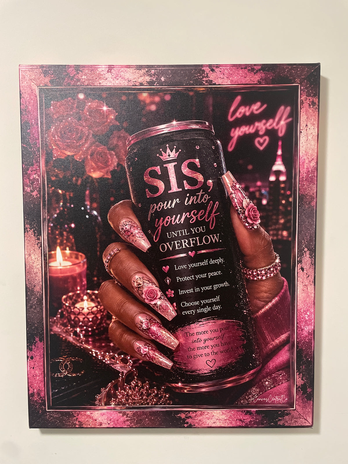 Pour Into Yourself – 24x23 Graphic Canvas Art